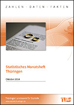 Titelbild der Veröffentlichung „Statistische Monatshefte Thringen, Oktober 2014“