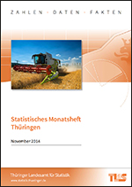Titelbild der Veröffentlichung „Statistische Monatshefte Thringen, November 2014“