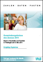 Titelbild der Veröffentlichung „Gemeindeergebnisse des Zensus 2011 - Band 3: Haushalte und Familien in Thüringen am 9. Mai 2011 - endgültige Ergebnisse -“