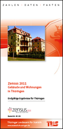 Titelbild der Veröffentlichung „Faltblatt "Zensus 2011 - Gebäude und Wohnungen in Thüringen - Endgültige Ergebnisse für Thüringen"“