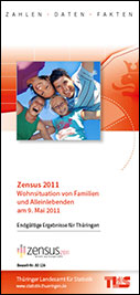 Titelbild der Veröffentlichung „Faltblatt  Zensus 2011 - Wohnsituation von Familien und Alleinlebenden am 9. Mai 2011 - Endgültige Ergebnisse für Thüringen -“